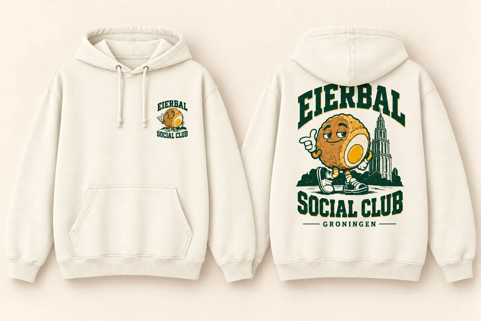 Club Hoodie — Cream — productbeeld